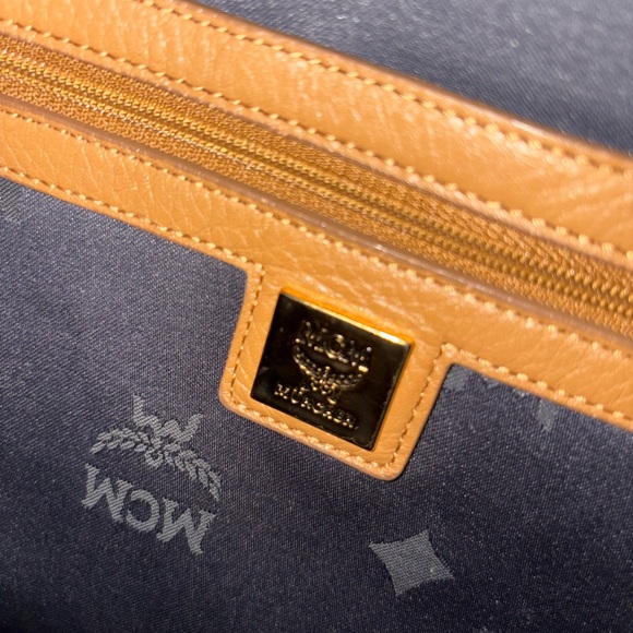 MCM Tan Backpack with Gold and Black Studs - Picture 5 of 11